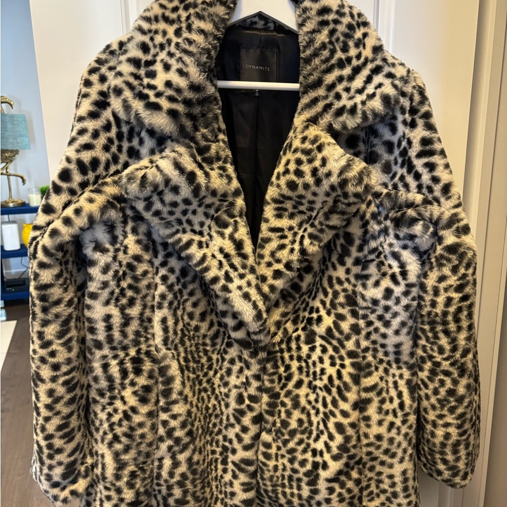 Dynamite Black and Cream Teddy Jacket
